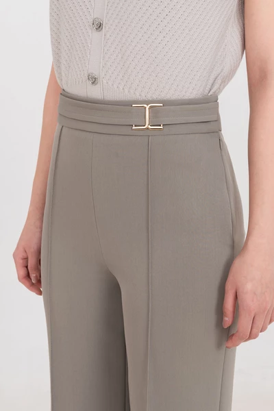 Quần dài ống suông phối đai