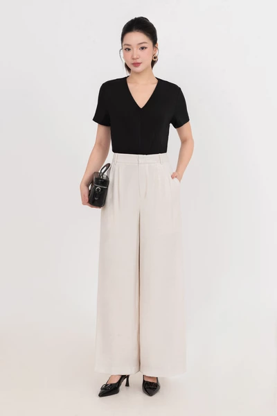 Quần tây dáng suông Melange