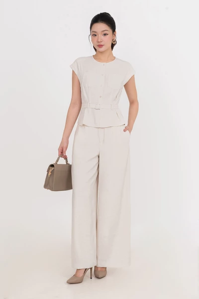 Quần tây dáng suông Melange