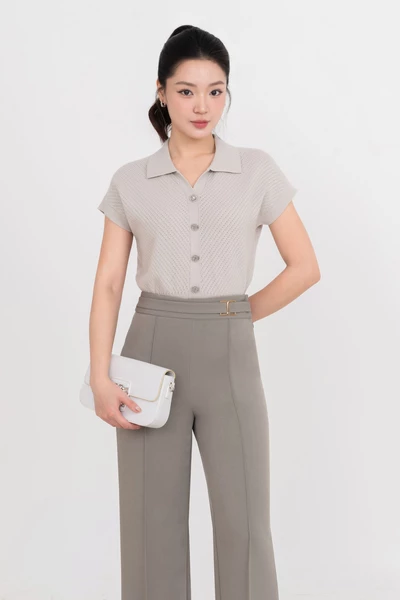 Áo len sợi đan chéo