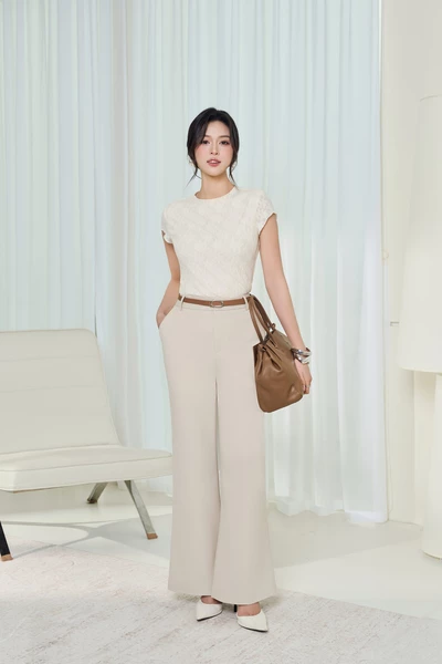 Áo thun dệt vân Floral