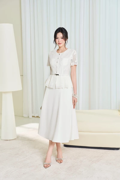 Chân váy midi xòe Elegant