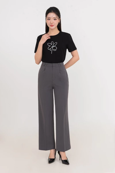 Quần suông kẻ Signature