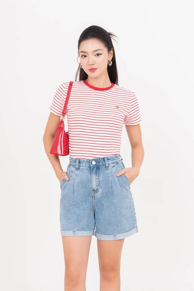 Red Striped T Shirt - Áo thun kẻ cotton