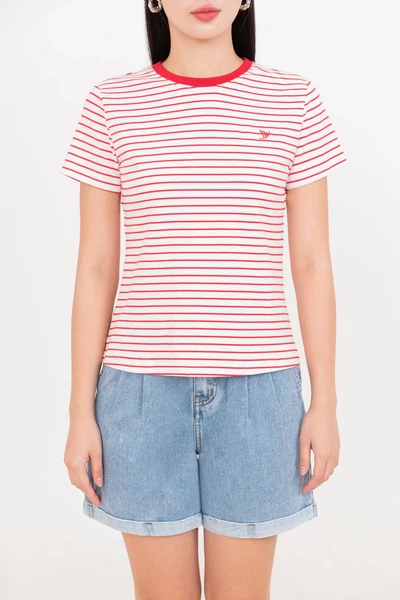 Red Striped T Shirt - Áo thun kẻ cotton