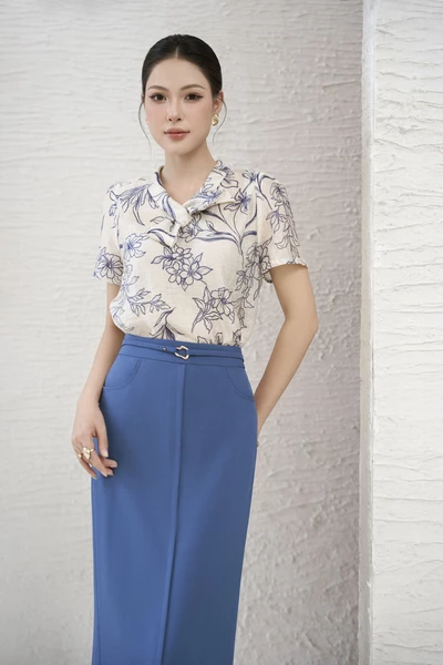 Áo sơ mi họa tiết Lyocell