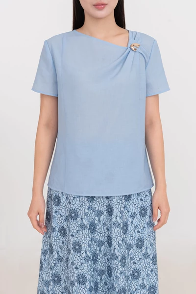 Áo sơ mi lụa Draped Breeze