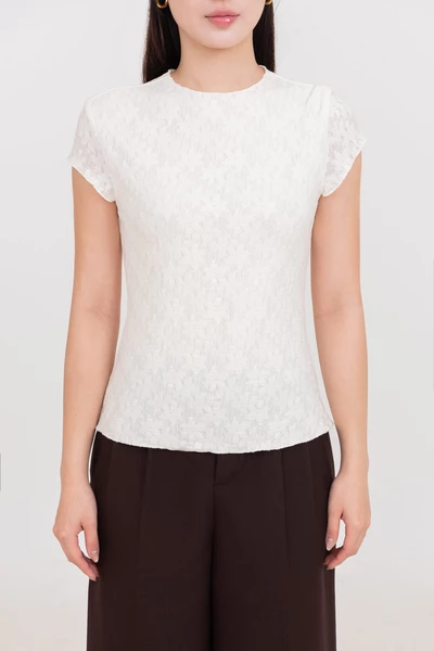 Áo thun dệt vân Floral