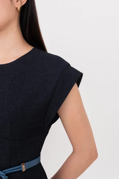 Đầm xòe Denim tay hến