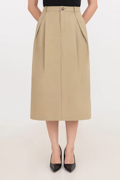 Chân váy midi A xếp ly Classic