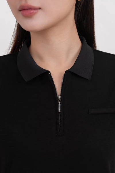 Áo Polo mix cổ khóa