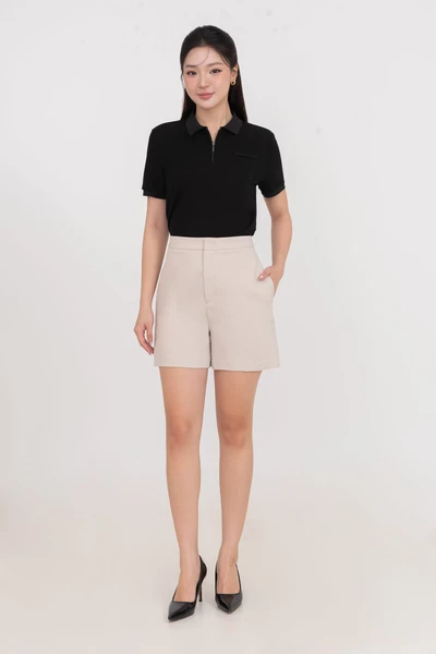 Áo Polo mix cổ khóa