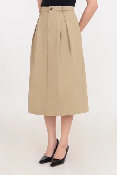 Chân váy midi A xếp ly Classic