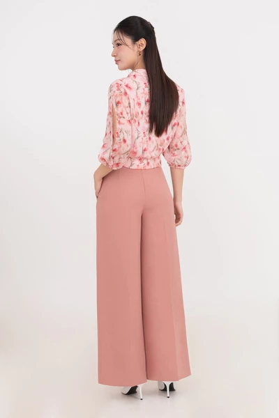 Áo sơ mi Chiffon họa tiết