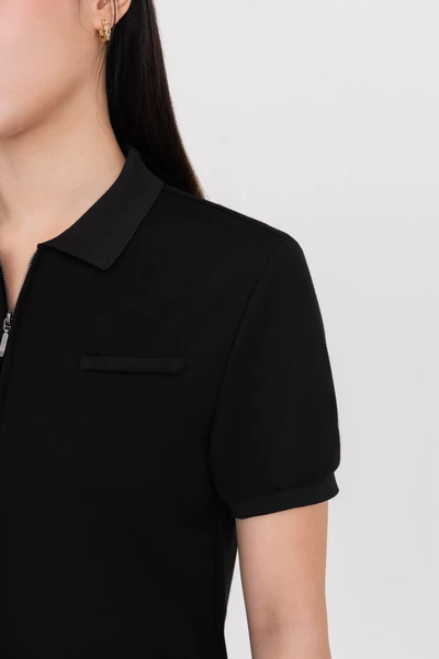 Áo Polo mix cổ khóa