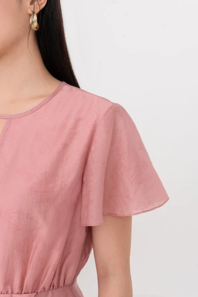 Áo sơ mi lụa ôm cổ tròn