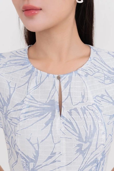 Đầm xòe họa tiết Ocean Whisper