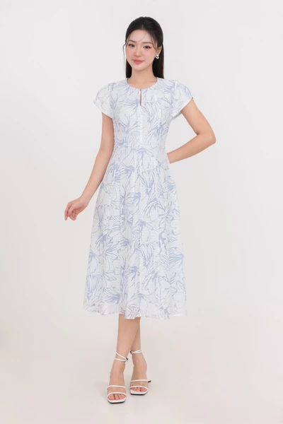 Đầm xòe họa tiết Ocean Whisper