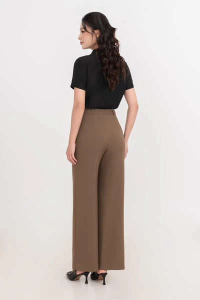 Quần Tây suông nâu rêu