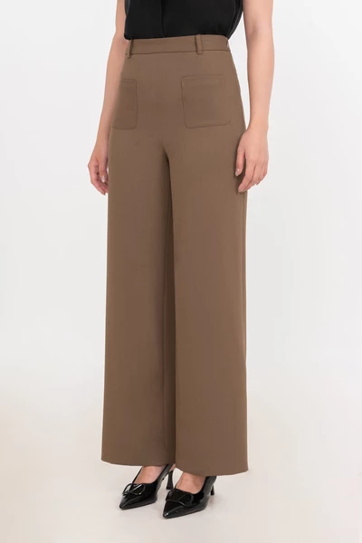 Quần Tây suông nâu rêu