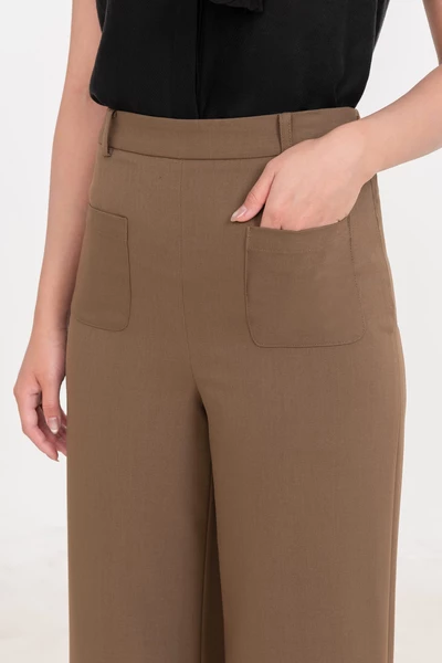 Quần Tây suông nâu rêu