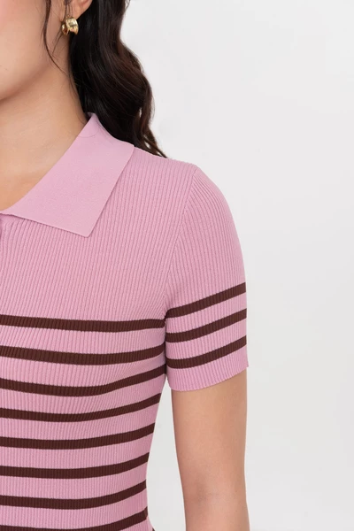 Áo len Polo kẻ ngang