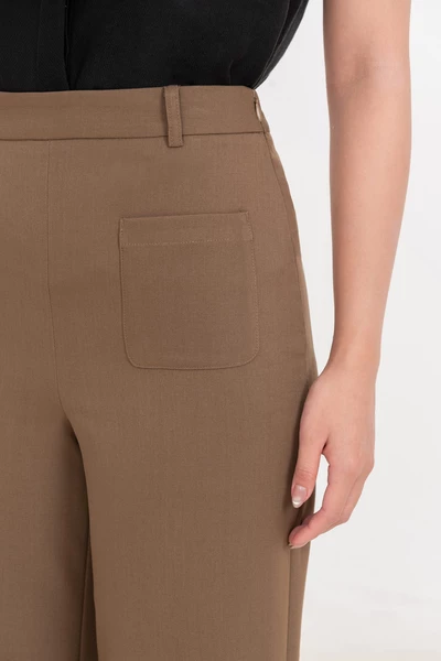 Quần Tây suông nâu rêu