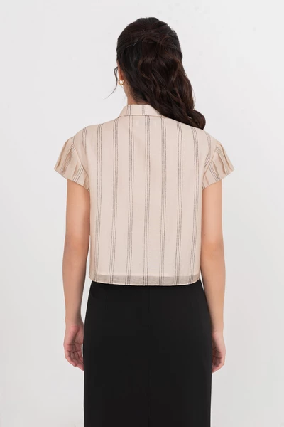 Áo sơ mi kẻ Tie Front