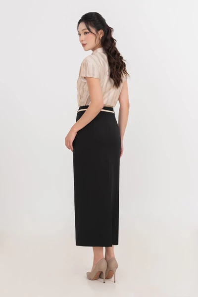 Áo sơ mi kẻ Tie Front