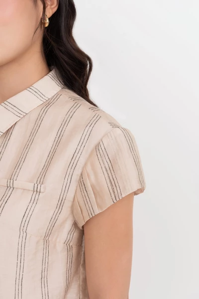 Áo sơ mi kẻ Tie Front