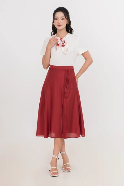 Chân váy lụa xòe