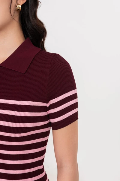 Áo len Polo kẻ ngang