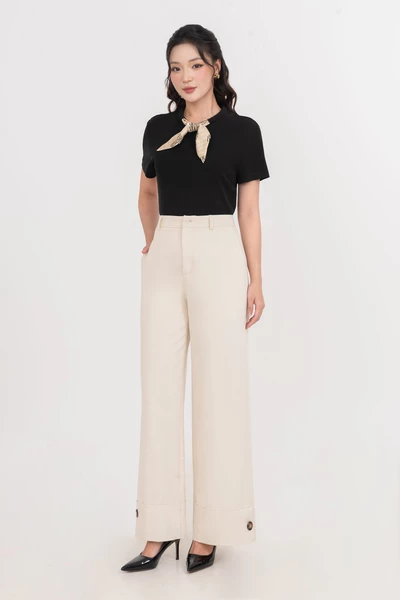 Blossom Scarf Tee – Áo thun phối khăn