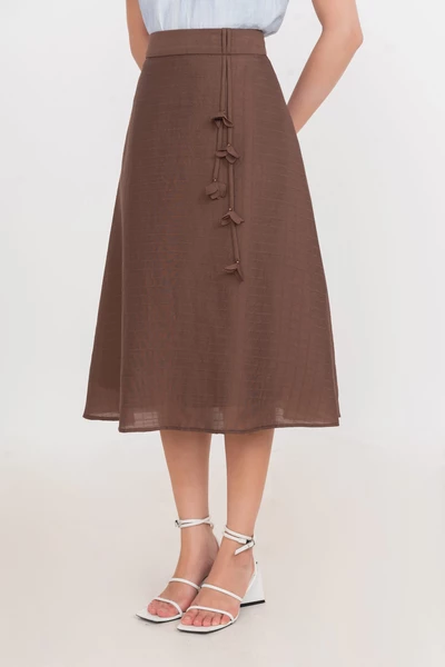 Chân váy lụa Summer Brown