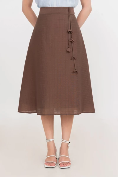 Chân váy lụa Summer Brown