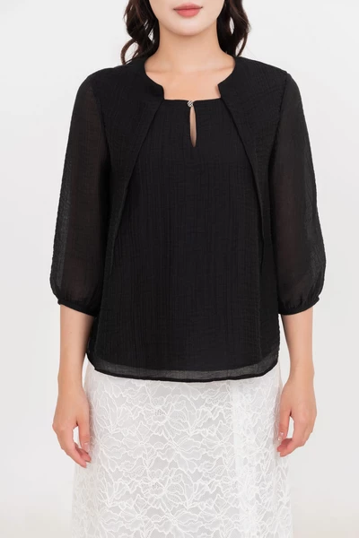 Áo sơ mi Chiffon sheer