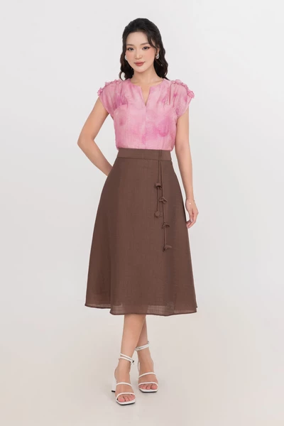 Chân váy lụa Summer Brown
