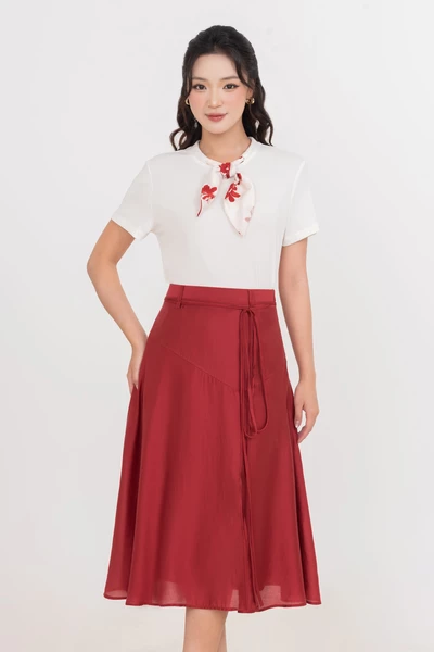 Chân váy lụa xòe