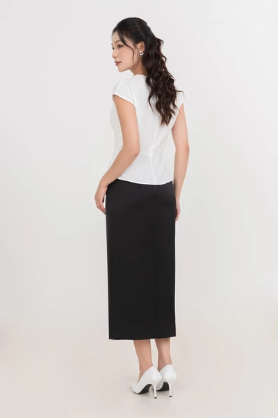 Áo sơ mi cổ V Ivory Grace