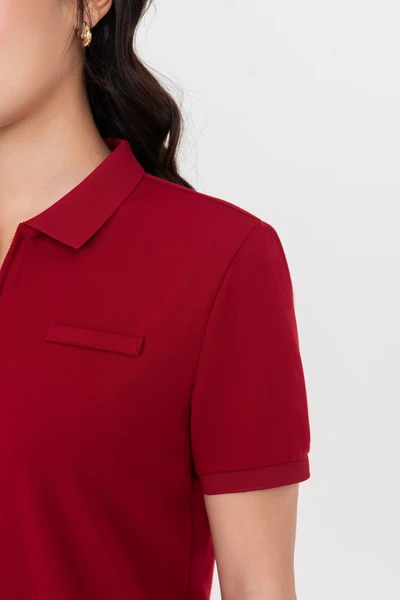 Áo Polo mix cổ khóa