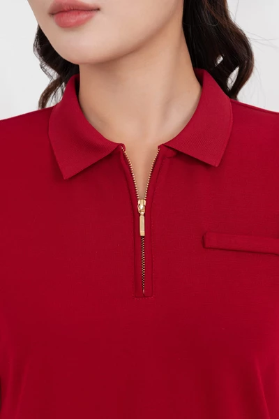 Áo Polo mix cổ khóa