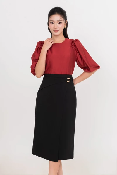 Elegant Silk Blouse - Áo sơ mi tay lỡ