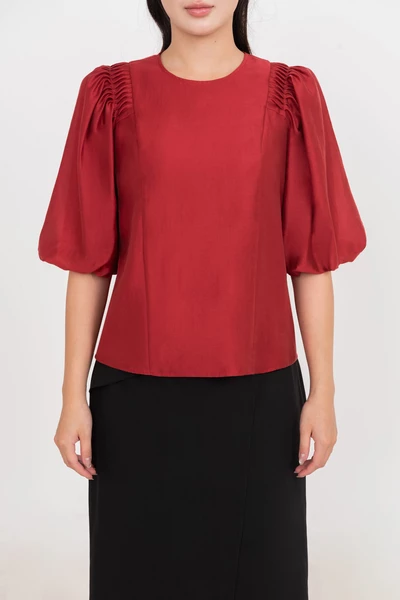 Elegant Silk Blouse - Áo sơ mi tay lỡ