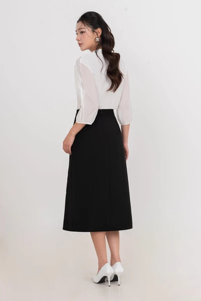 Chân váy A xẻ cách điệu