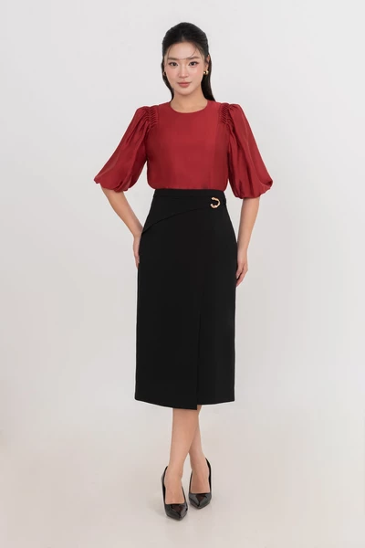 Elegant Silk Blouse - Áo sơ mi tay lỡ