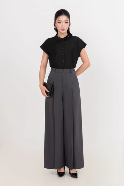 Áo sơ mi lụa tay hến