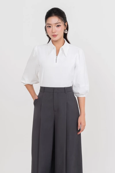 Áo sơ mi tay lỡ mix khóa