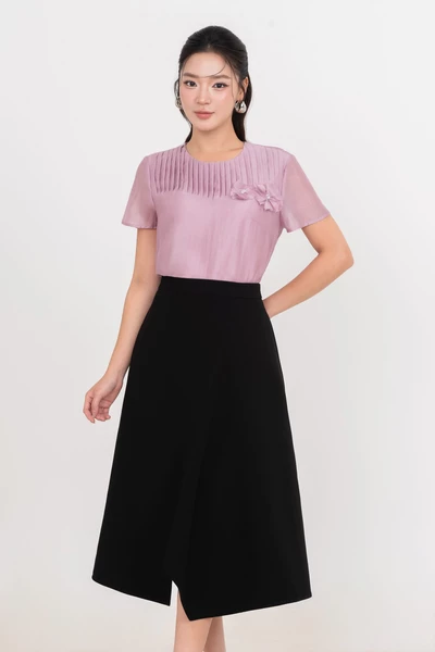 Chân váy A xẻ cách điệu