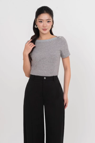 Áo thun kẻ cổ thuyền