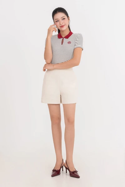 Áo Polo dệt kim Red Stripe